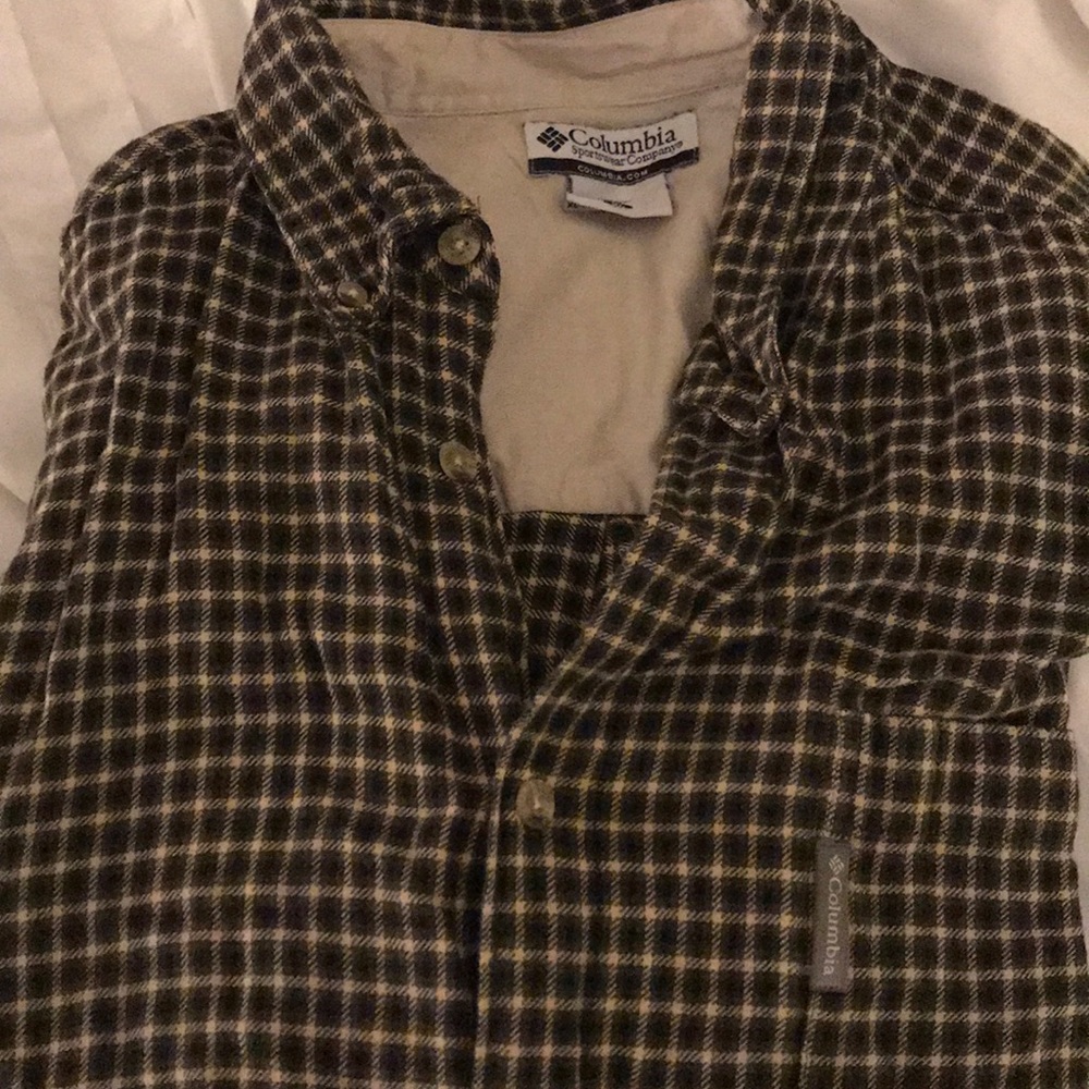 Long sleeve Columbia button down shirt.